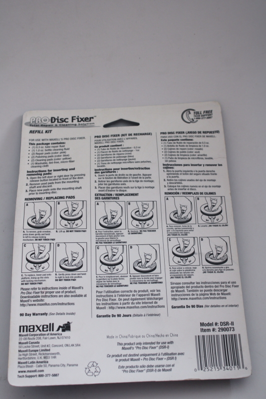 photo of sealed refill kit for Maxell Pro disc fixer, CD ROM, CD, DVD repair system  #3
