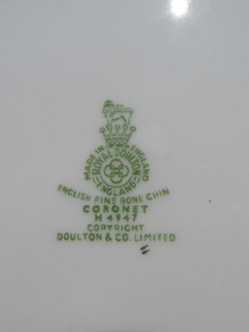 photo of service for 8 Coronet pattern vintage Royal Doulton bone china #5