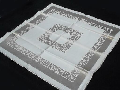 photo of set 12 never used vintage dinner napkins, oyster beige Swedish damask #2