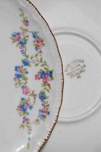 photo of set for 12 vintage china tea cups & saucers w/ Blue Belle forget-me-not floral #7