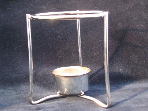 photo of set individual warming stands to hold candles & china ramekins for fondue etc. #3