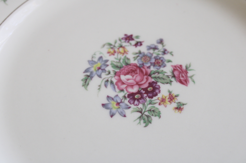 photo of set of 10 Arlington Theodore Haviland 1950s vintage porcelain dinner plates, Dresden floral  #4