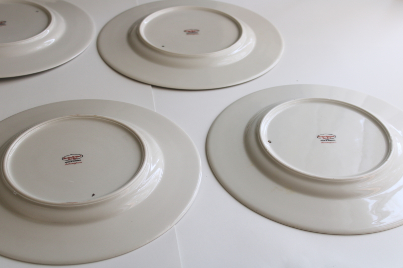 photo of set of 10 Arlington Theodore Haviland 1950s vintage porcelain dinner plates, Dresden floral  #7