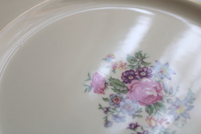 photo of set of 10 Arlington Theodore Haviland 1950s vintage porcelain dinner plates, Dresden floral  #13