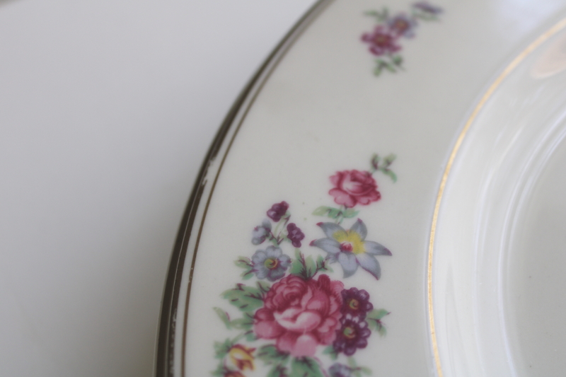 photo of set of 10 Arlington Theodore Haviland 1950s vintage porcelain dinner plates, Dresden floral  #22