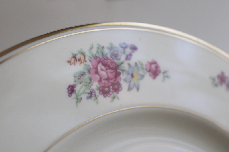 photo of set of 10 Arlington Theodore Haviland 1950s vintage porcelain dinner plates, Dresden floral  #37