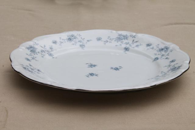 photo of set of 10 Blue Garland china dinner plates, vintage Bavaria mark Johann Haviland #7