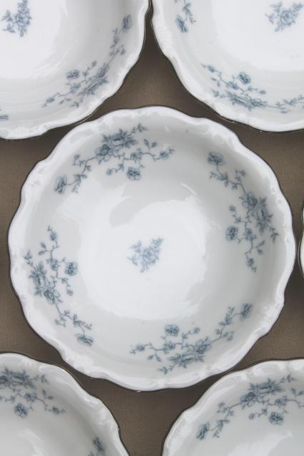 photo of set of 10 Blue Garland china fruit dishes small bowls, vintage Bavaria mark Johann Haviland #4