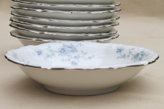 photo of set of 10 Blue Garland china fruit dishes small bowls, vintage Bavaria mark Johann Haviland #6