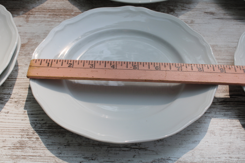 photo of set of 10 vintage all white Williams Sonoma salad plates Baroque pattern, made in Japan  #6