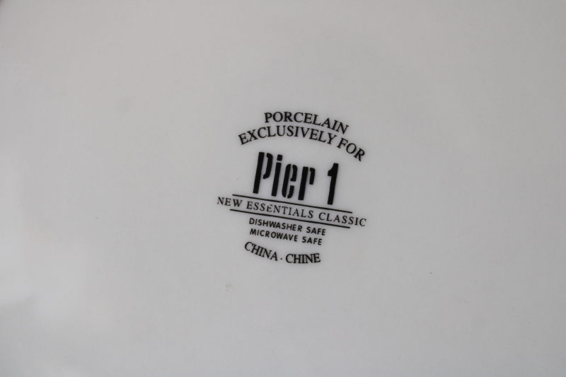 photo of set of 12 Pier 1 New Essentials white china large dinner plates, never used #2