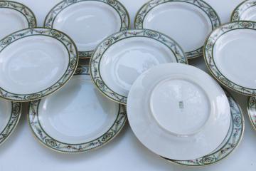 set of 12 antique Bavaria porcelain dinner plates, early 1900s vintage Paul Muller mark