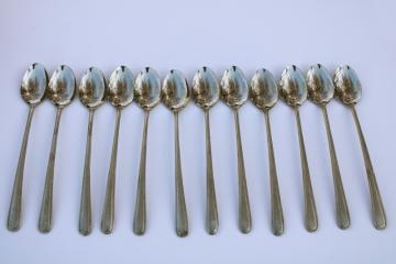 catalog photo of set of 12 long handled iced tea spoons, Brandware Japan stainless steel flatware 