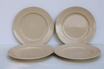 set of 4 Pier 1 Sofia ivory dinner plates, modern neutral buff tan earthenware 