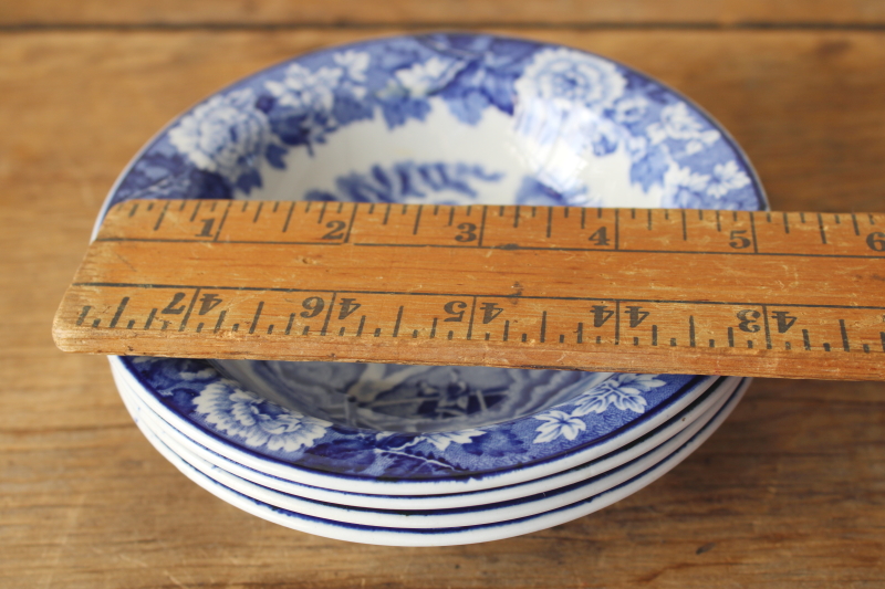 photo of set of 4 blue & white fruit bowls English Scenery transferware print  #6