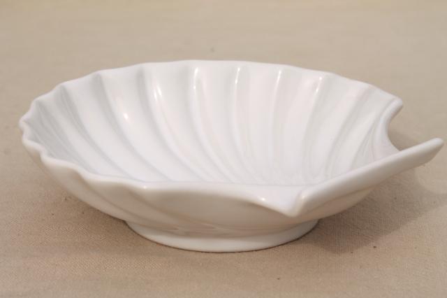 photo of set of 4 seashell scallop shell shaped baking dishes, oven microwave safe ceramic #4