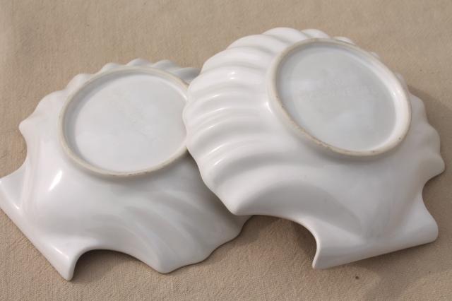 photo of set of 4 seashell scallop shell shaped baking dishes, oven microwave safe ceramic #7