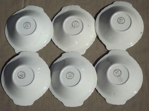 photo of set of 6 vintage colonial couple handled soup bowls, Radission / W S George #5