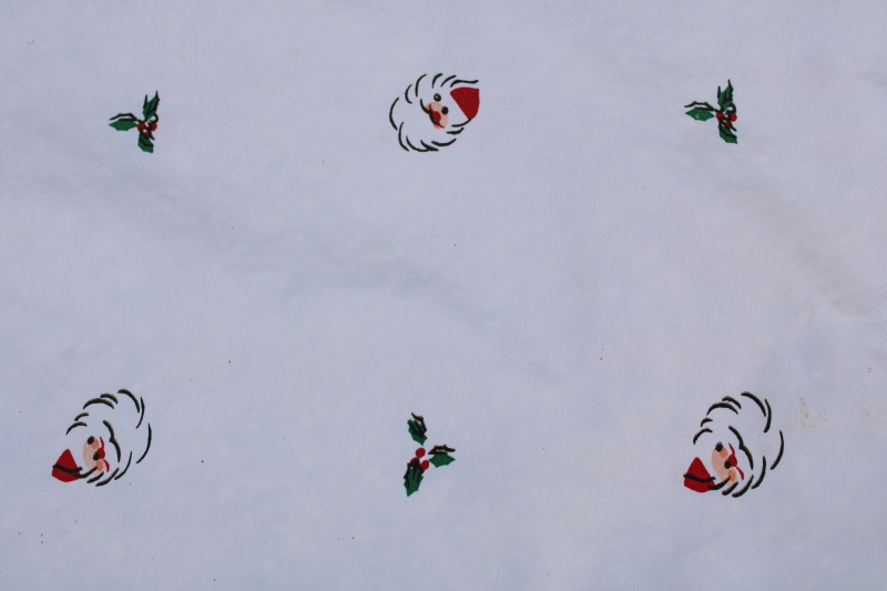 photo of set of 8 80s vintage vinyl placemats retro Santa Claus print for Christmas party table, holiday decor  #5