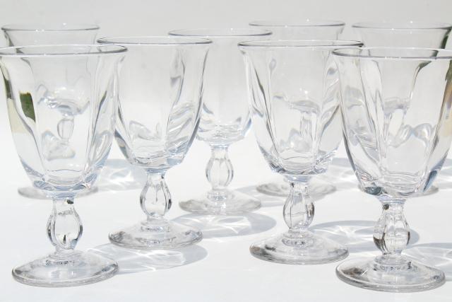 photo of set of 8 Duncan & Miller Canterbury crystal clear goblets, wine or water glasses  #1