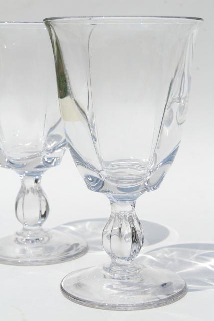 photo of set of 8 Duncan & Miller Canterbury crystal clear goblets, wine or water glasses  #2