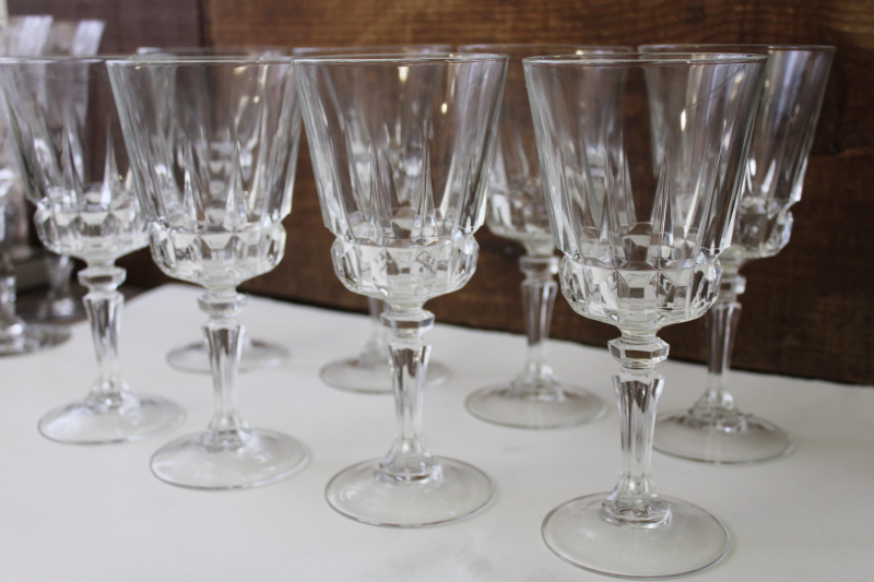 photo of set of 8 Lady Victoria / Chantelle pattern water goblets wine glasses vintage Cristal dArques #1
