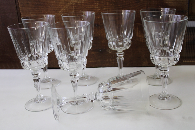 photo of set of 8 Lady Victoria / Chantelle pattern water goblets wine glasses vintage Cristal dArques #2