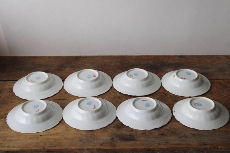 photo of set of 8 antique vintage Austria china fruit bowls or dessert dishes w/ lavender flowers  #8