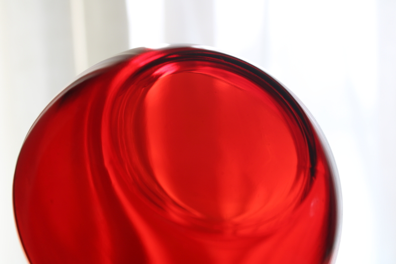 photo of set of 8 red glass fruit bowls or dessert dishes, vintage Anchor Hocking Royal Ruby glass  #3