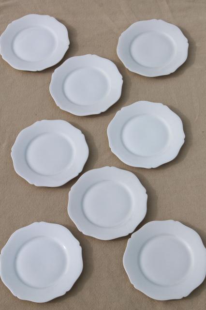 photo of set of 8 tiny pure white porcelain plates or coasters, Limoges - France china #1