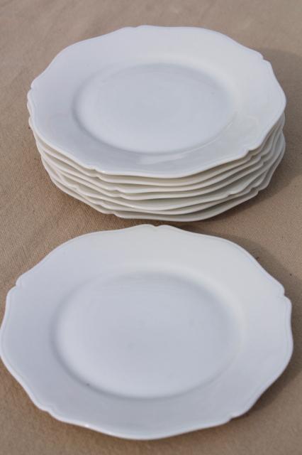 photo of set of 8 tiny pure white porcelain plates or coasters, Limoges - France china #2