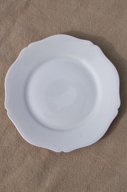 photo of set of 8 tiny pure white porcelain plates or coasters, Limoges - France china #3