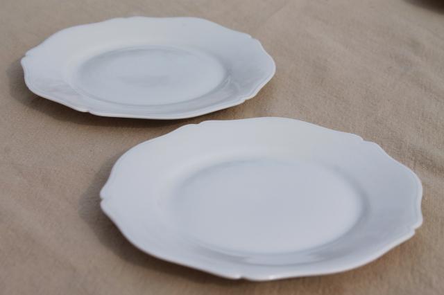 photo of set of 8 tiny pure white porcelain plates or coasters, Limoges - France china #5