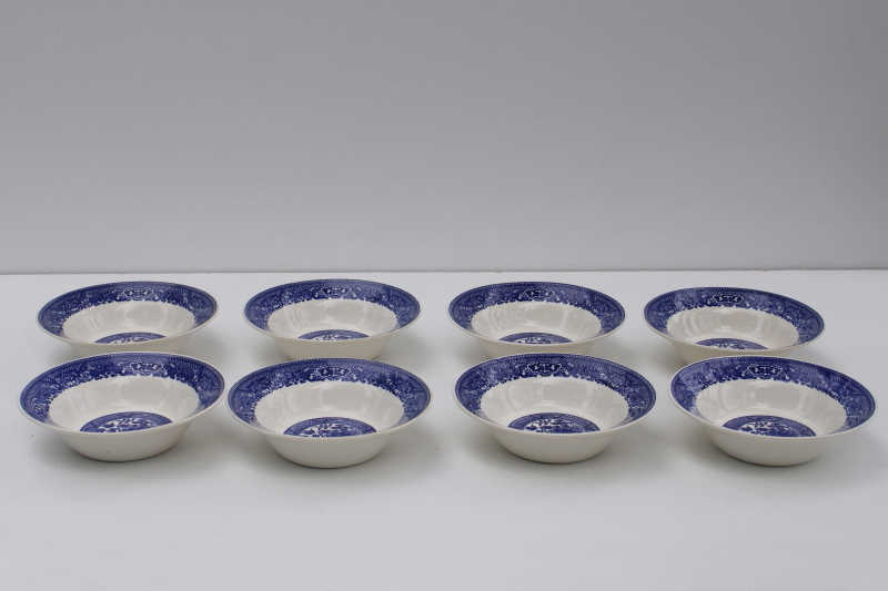 photo of set of 8 vintage Royal china blue willow soup or cereal bowls, never used excellent condition  #1