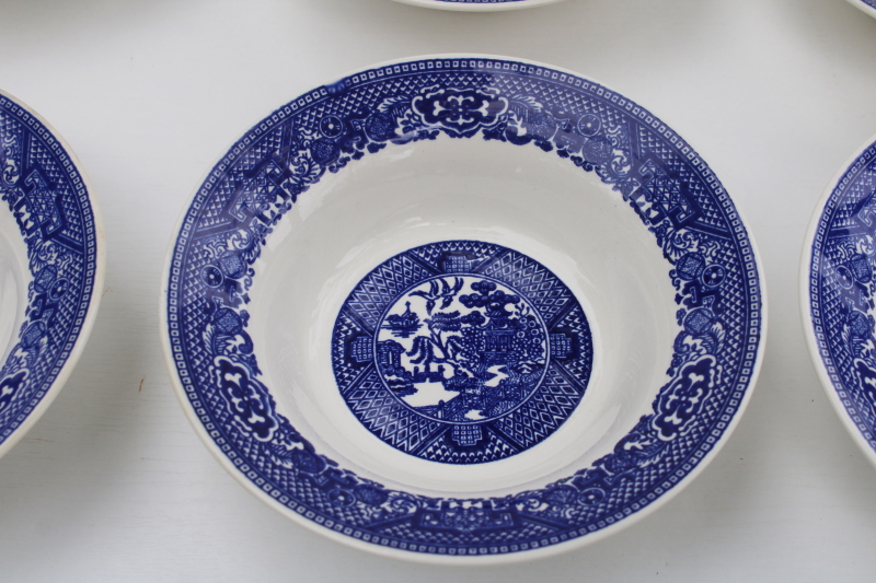 photo of set of 8 vintage Royal china blue willow soup or cereal bowls, never used excellent condition  #2