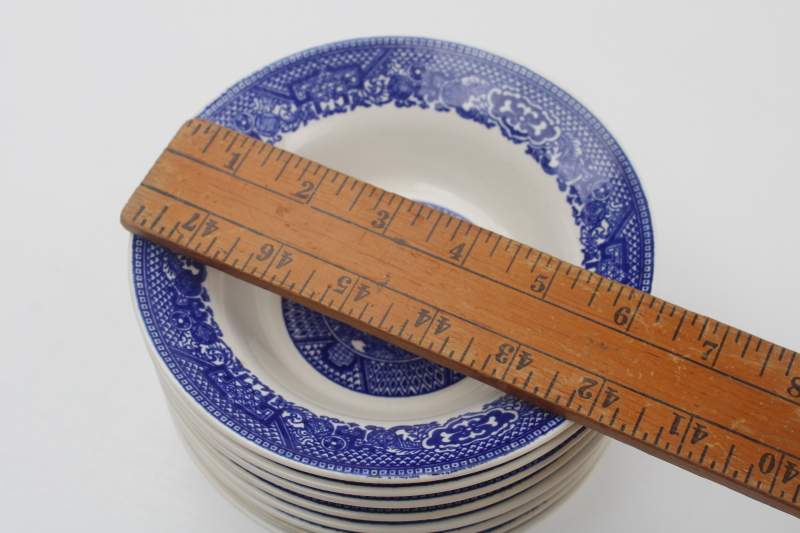 photo of set of 8 vintage Royal china blue willow soup or cereal bowls, never used excellent condition  #8