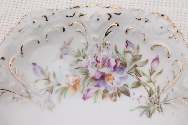 photo of set of antique German china berry bowls or dessert dishes, early 1900s vintage #4