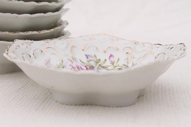 photo of set of antique German china berry bowls or dessert dishes, early 1900s vintage #6