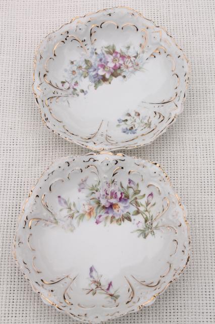 photo of set of antique German china berry bowls or dessert dishes, early 1900s vintage #7