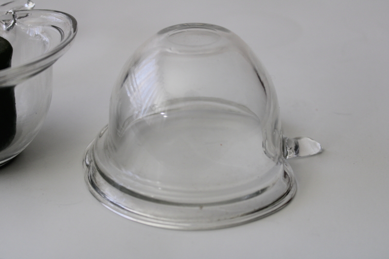 photo of set of clear glass apple shaped bowls, individual dessert dishes or candle holders #3