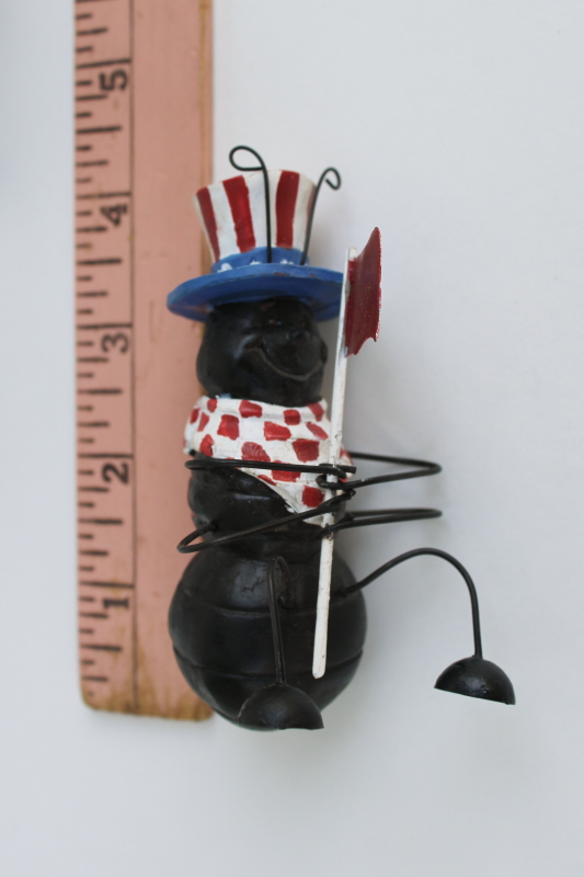photo of set of four picnic ants resin figurines, country primitive folk art style summer decor  #7