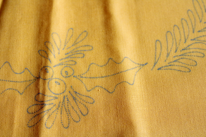 photo of set of new vintage placemats or fringed banners stamped for liquid embroidery painting  #3