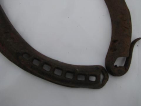 photo of set of primitive antique cast iron harness hames for team of horses, 1916 patent #3