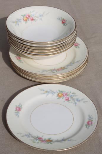 photo of set of small plates & bowls, vintage Homer Laughlin china Cashmere floral Eggshell Georgian #1