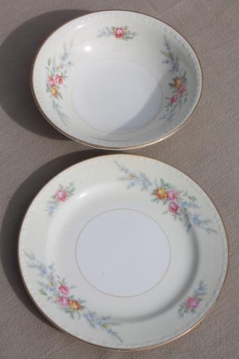 photo of set of small plates & bowls, vintage Homer Laughlin china Cashmere floral Eggshell Georgian #5