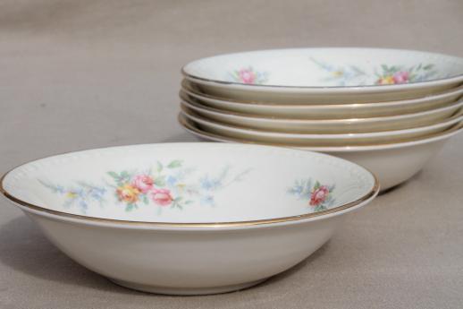 photo of set of small plates & bowls, vintage Homer Laughlin china Cashmere floral Eggshell Georgian #6