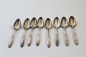 catalog photo of set of vintage demitasse spoons, tiny teaspoons King Edward National Silver