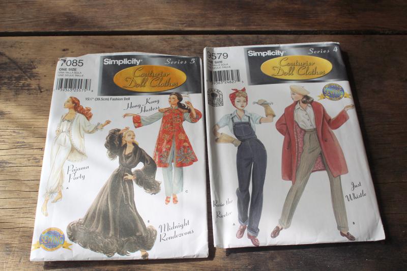 photo of sewing patterns lot, Gene fashion doll clothes, Hollywood style vintage designer outfits #3