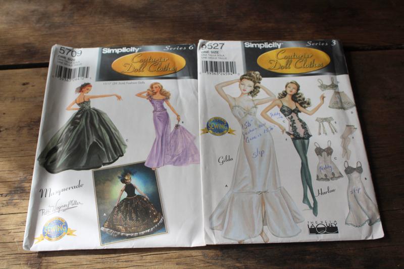 photo of sewing patterns lot, Gene fashion doll clothes, Hollywood style vintage designer outfits #4