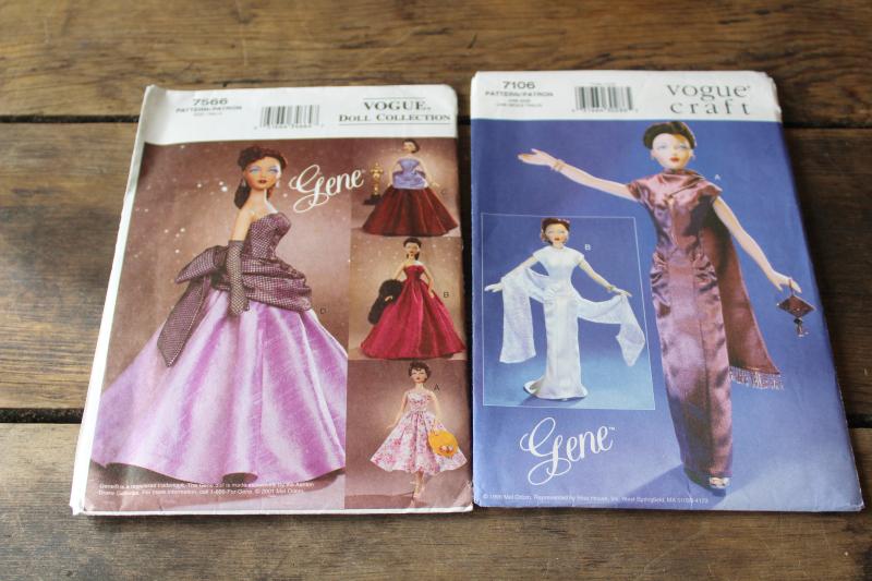 photo of sewing patterns lot, Gene fashion doll clothes, Hollywood style vintage designer outfits #9